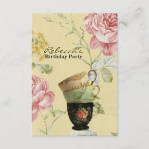 Invitation thé français d'anniversaire de jardin de pays