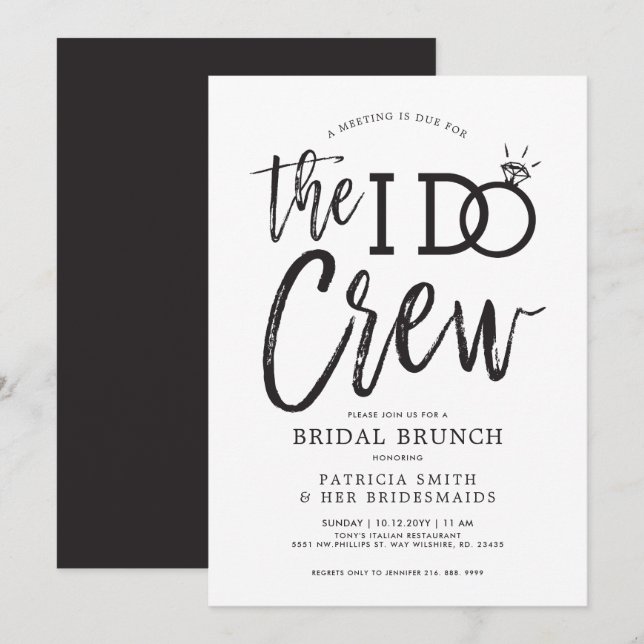 Invitation The I Do Crew | Brunch de mariage (Devant / Derrière)