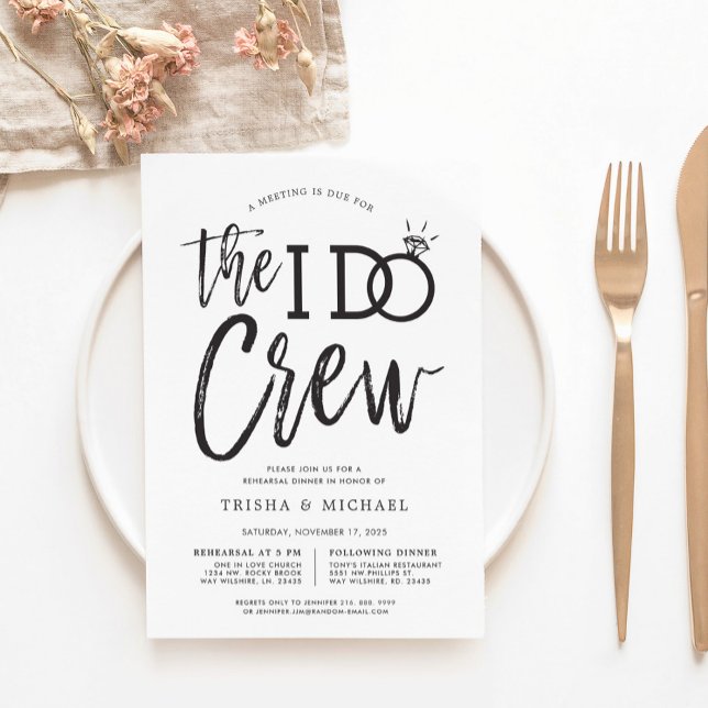 Invitation The I Do Crew | Dîner de répétition de mariage (Créateur téléchargé)