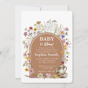 Invitation Thé Jardin bébé dans le Baby shower en fleurs