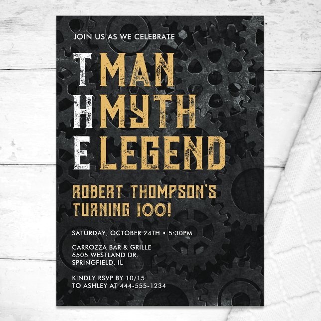 Invitation The Man The Myth The Legend 100th Birthday (Créateur téléchargé)