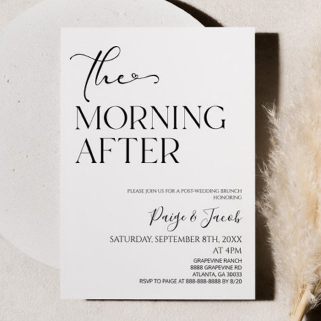 Invitation The Morning After Minimalist Post Wedding Brunch (Créateur téléchargé)