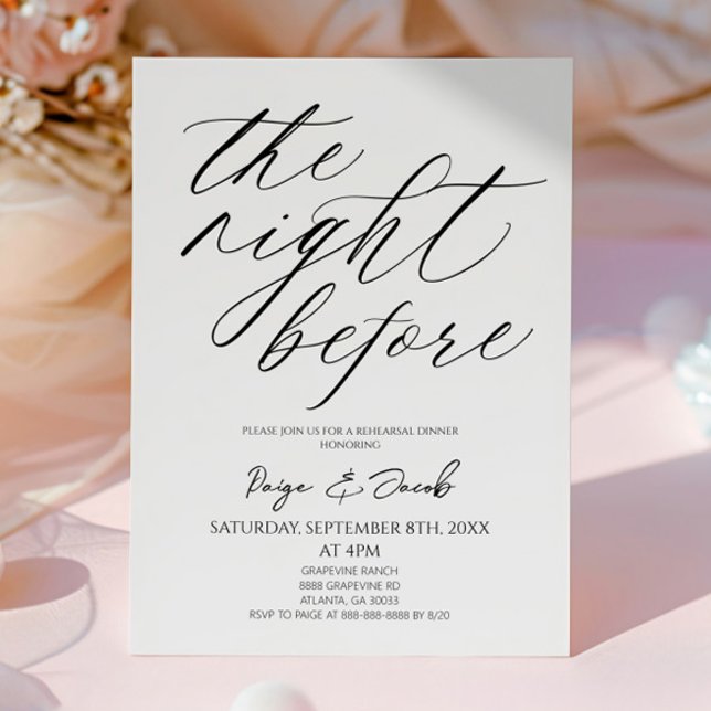 Invitation The Night Before Minimal Wedding Rehearsal Dinner (Créateur téléchargé)