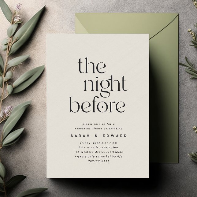 Invitation The Night Before | Minimalist Rehearsal Dinner (Créateur téléchargé)