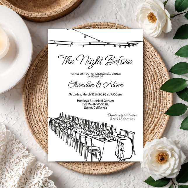 Invitation The Night Before, Rehearsal, Dinner, Wedding,  (Créateur téléchargé)