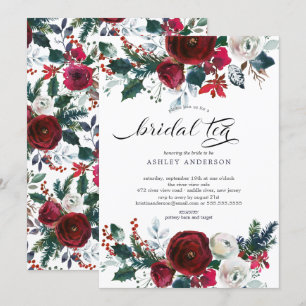 Invitation Thé nuptial à Fête des mariées florale