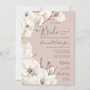 Invitation Thé nuptial Mauve Magnolia