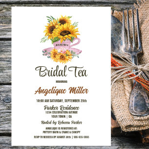 Invitation Thé nuptial rose tournesol