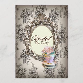 Invitation thé nuptiale botanique floral de douche de
