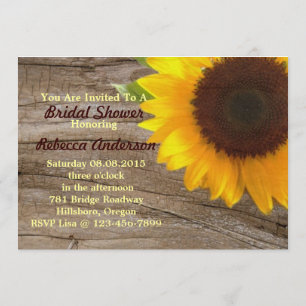 Invitation thé nuptiale de douche de pays de tournesol de