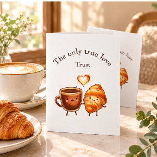 Invitation The Only True Love Autocollants Café et Croissant