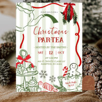 Thé Party de Noël Gribouillage Dessiné à la Main