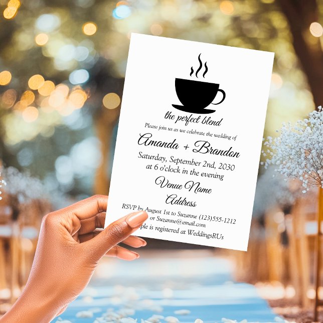 Invitation The Perfect Blend Coffee Wedding (The Perfect Blend Coffee Wedding Invitation)
