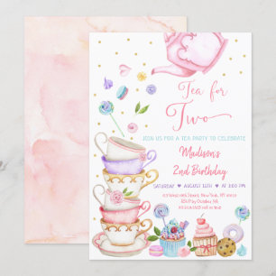 Invitation Thé Pour Deux Fleurs De Thé Rose Anniversaire