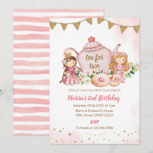 Invitation Thé pour deux princes Thé Royal fête d'anniversair