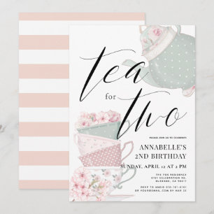 Invitation Thé pour deux Tea Party 2e anniversaire