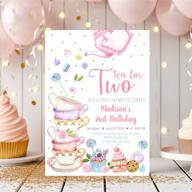 Invitation Thé Pour Deux Tea Roses Anniversaire (Créateur téléchargé)