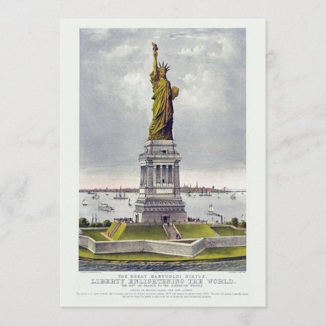Invitation The Statue of Liberty, The Great Bartholdi Statue (Devant)
