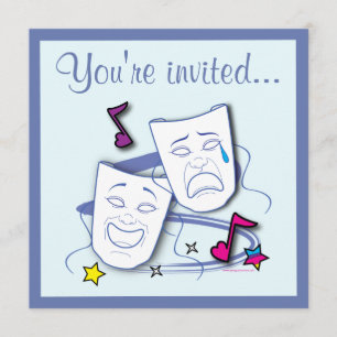 Invitation Théâtre des masques comiques et tragiques Annivers