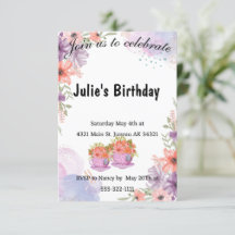 Théière florale anniversaire lavande