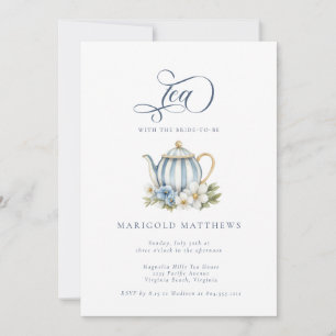 Invitation Théière vintage florale Granmillenial Tea Party