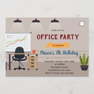 Invitation thème anniversaire de bureau