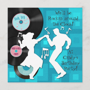 Invitation Thème anniversaire des années 1950