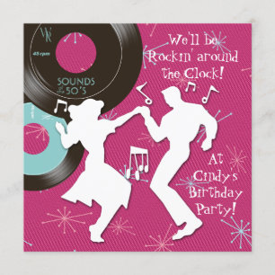 Invitation Thème anniversaire des années 1950