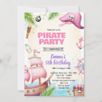 Invitation thème anniversaire fille pirate