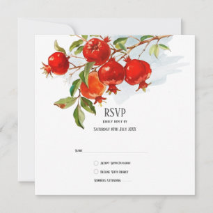 Invitation Thème aquarelle des grenades Couleurs vives