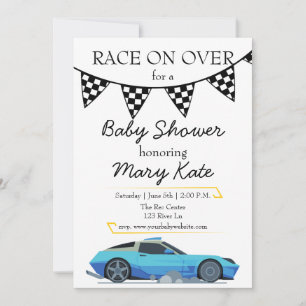 Invitation Thème Baby shower voiture course