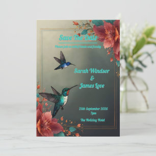 Invitation Thème botanique foncé des colibris