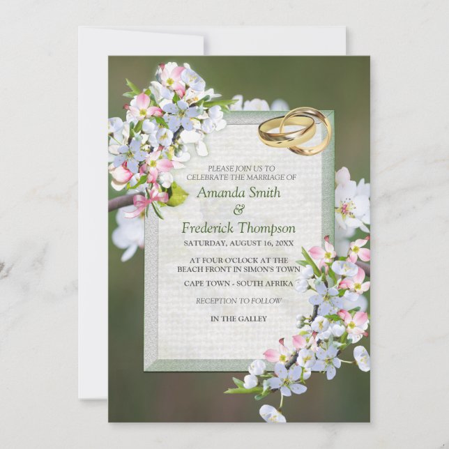 Invitation Thème Bouquet Cherry Blossom (Devant)