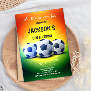 Invitation Thème Bright Football Party