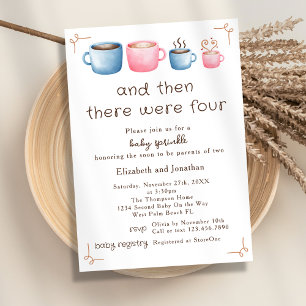 Invitation Thème café aquarelle Cute Baby Sprinkle 2ème bébé