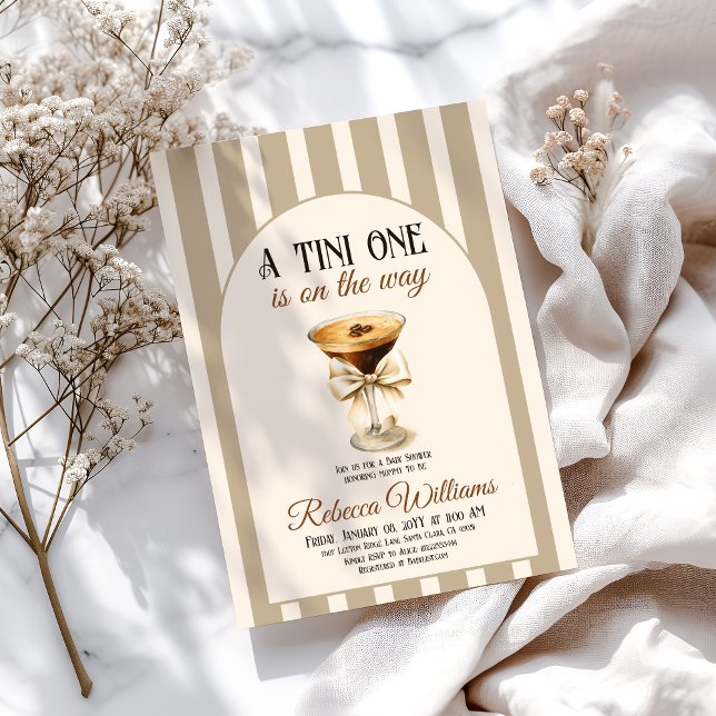 Invitation Thème café Espresso Martini Baby shower Bow (Créateur téléchargé)