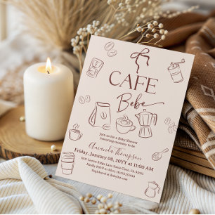 Invitation Thème Café Tasse Marron Café Bébé Baby Shower