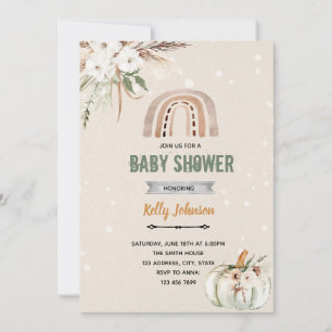 Invitation Thème citrouille arc-en-ciel bohème