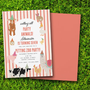 Invitation Thème d'anniversaire Animaux de la Ferme Animaux d