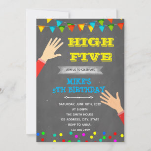 Invitation Thème d'anniversaire de cinq garçons