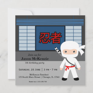 Invitation Thème d'anniversaire de Little ninja