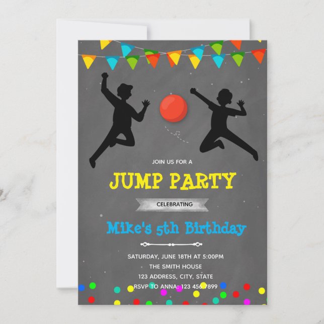 Invitation Thème d'anniversaire de saut Dodgeball (Devant)