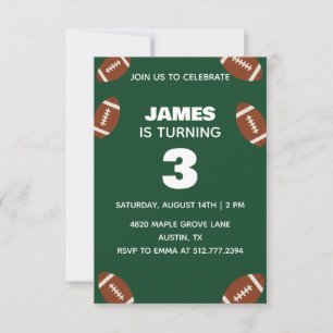 Invitation Thème d'anniversaire Football Garçons pour tous le