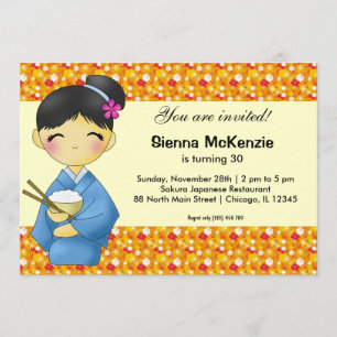 Invitation Thème d'anniversaire japonais