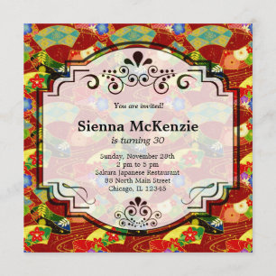 Invitation Thème d'anniversaire japonais