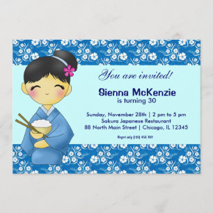 Invitation Thème d'anniversaire japonais