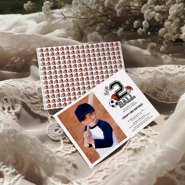 Invitation Thème d'anniversaire pour garçon 2 ans Né pour jou (Créateur téléchargé)