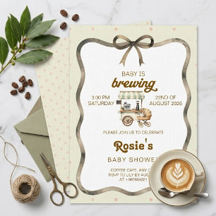 Invitation Thème de Baby Shower "Bébé est en train de brasser
