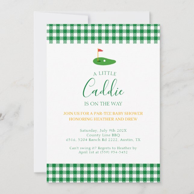 Invitation Thème de baby shower Masters pour couple golfeur  (Devant)