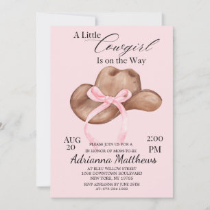 Invitation Thème de Baby Shower Une Petite Cowgirl est en Rou